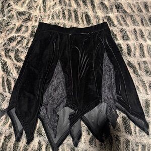 Black Velvet Lace Women's Skirt